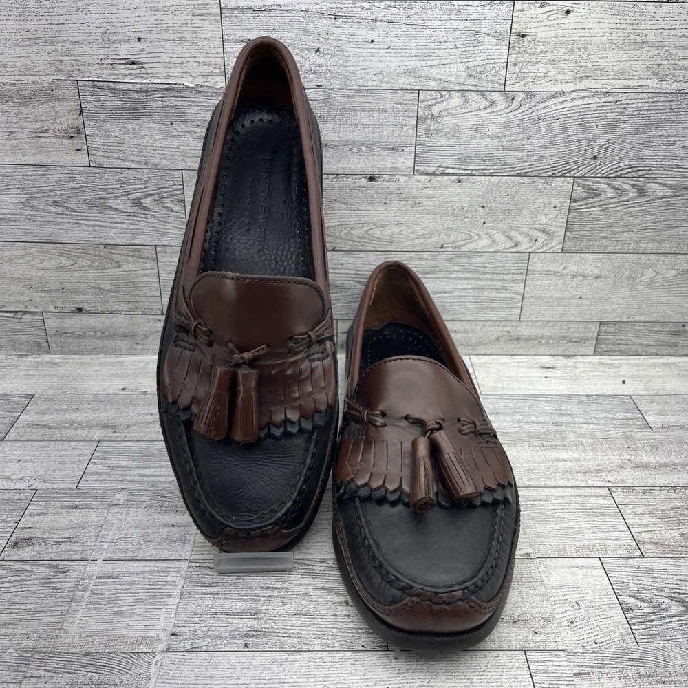 Johnston Murphy Aragon II Black Brown Leather Loafer Dress Shoes Men Size 8.5M